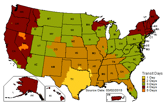 Shipping Information Ups Outbound Map.