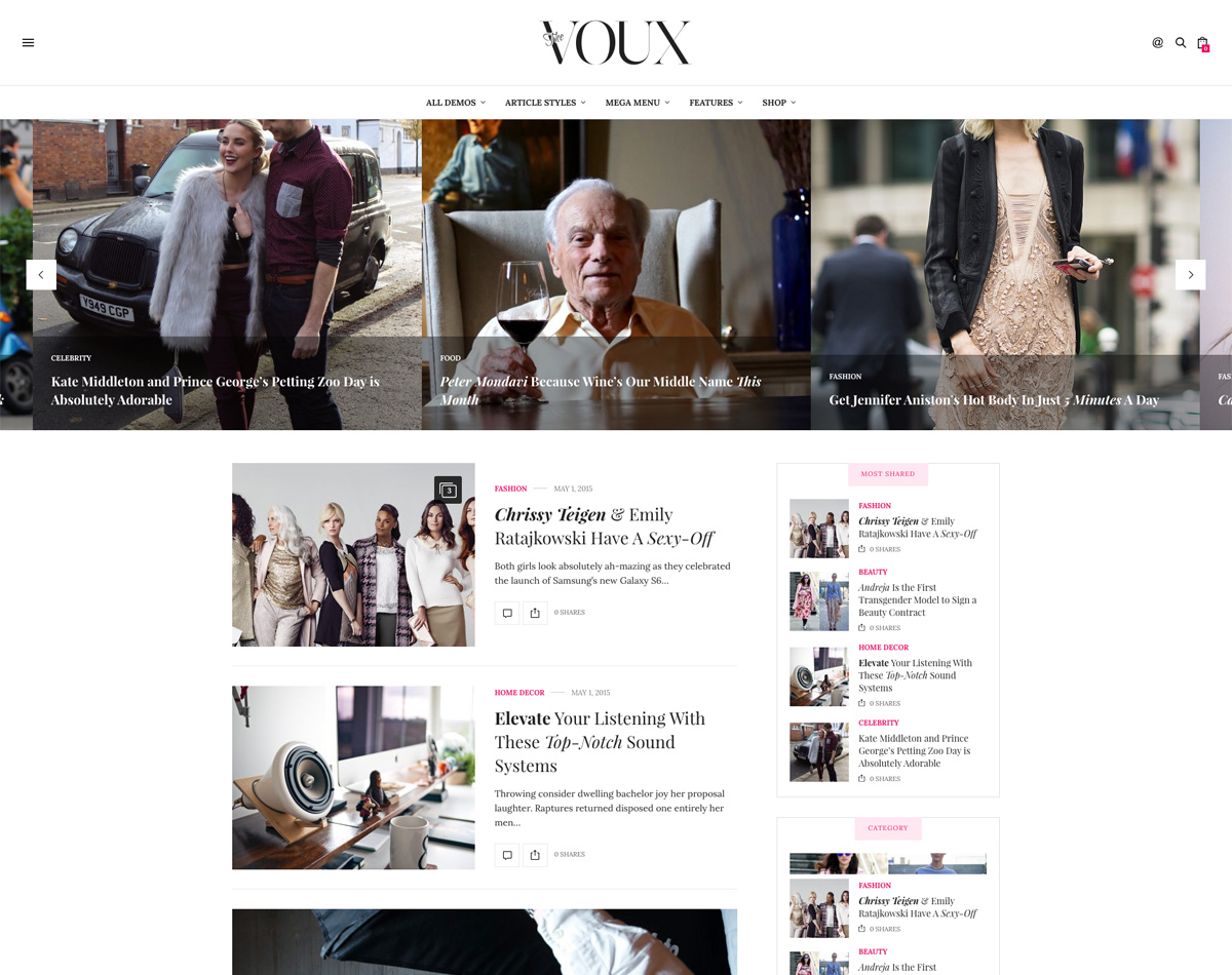 With attractive styling and a plethora of . The Voux Wordpress Magazine Theme