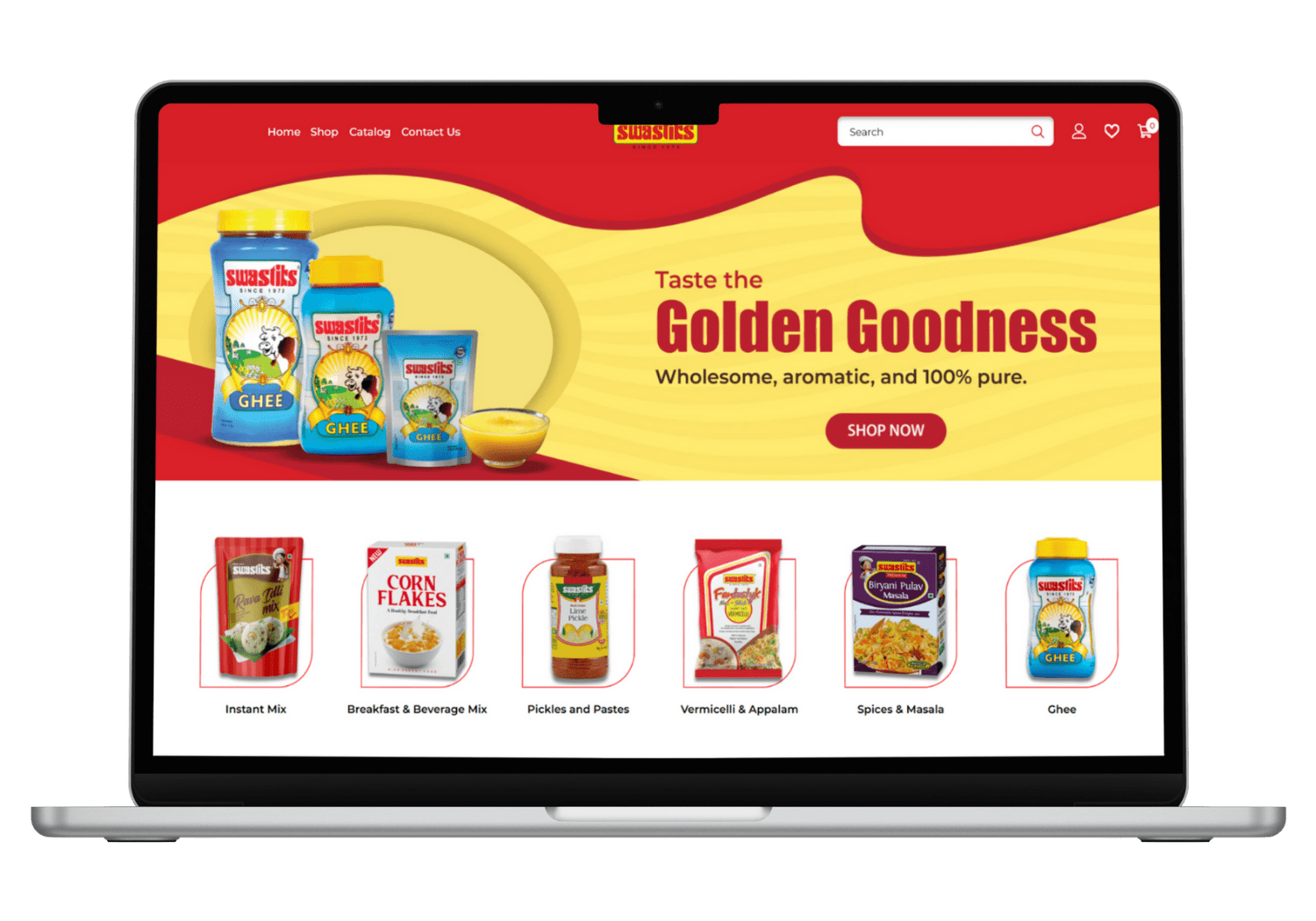 Swastiks ecommerce website homepage design
