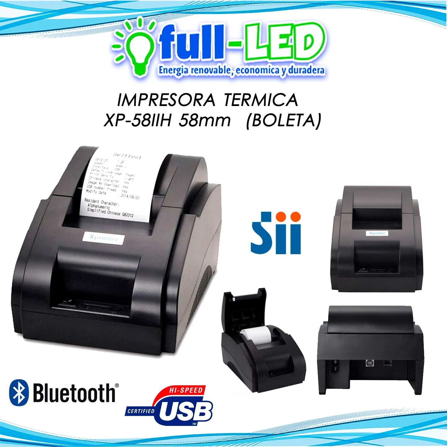 IMPRESORA TERMICA XP-58IIH 58mm (BOLETA) | Letreros LED | Iluminación LED