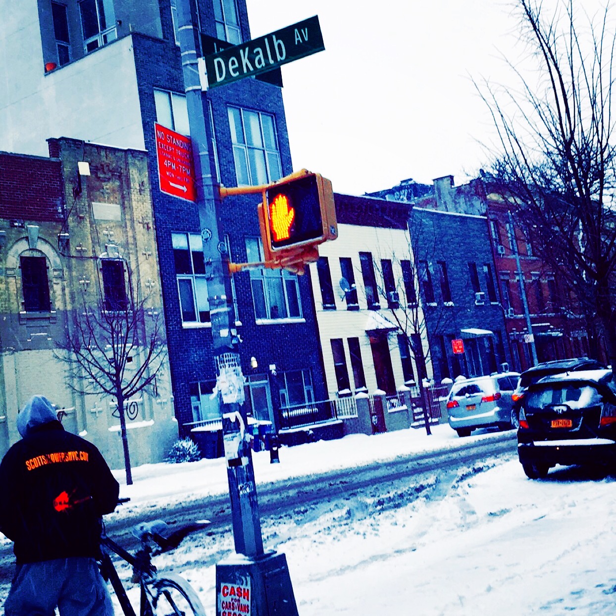 Winter on DeKalb Avenue in Brooklyn