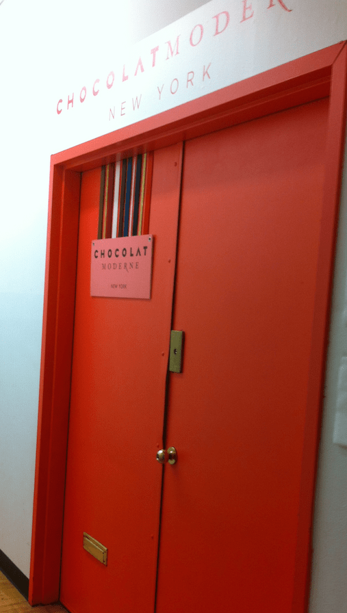 Red Door Entrance to Chocolat Moderne