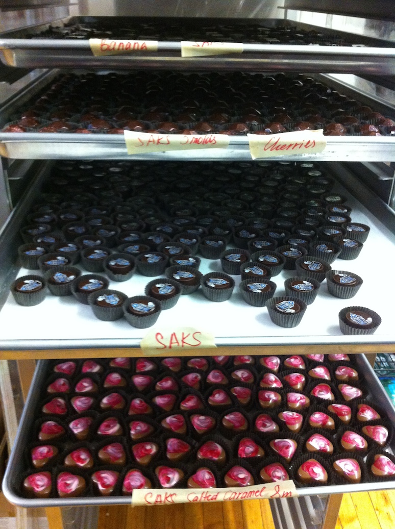 Trays of Handmade Chocolate at Chocolat Moderne