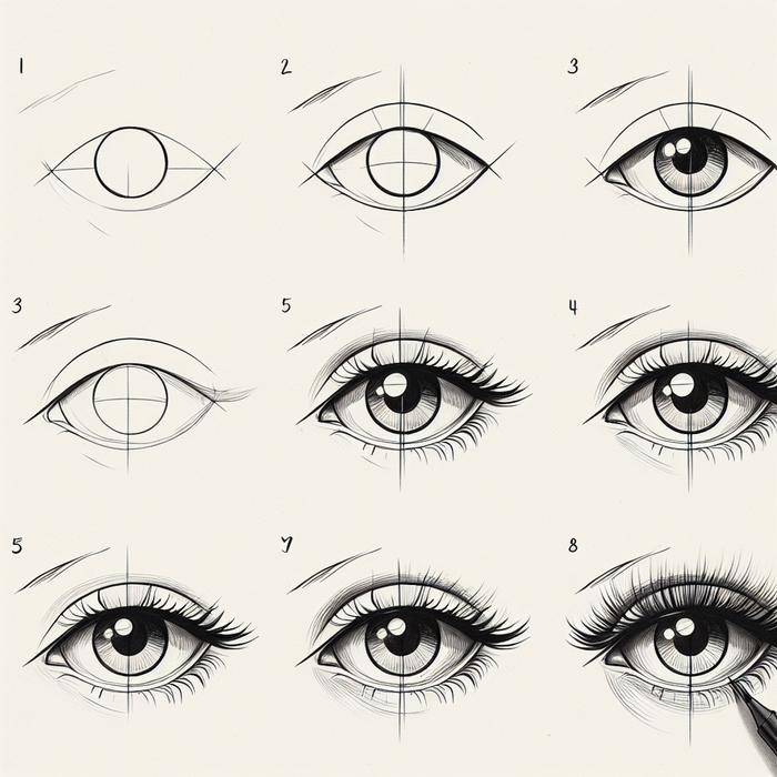 Easy step by step drawings of eyes