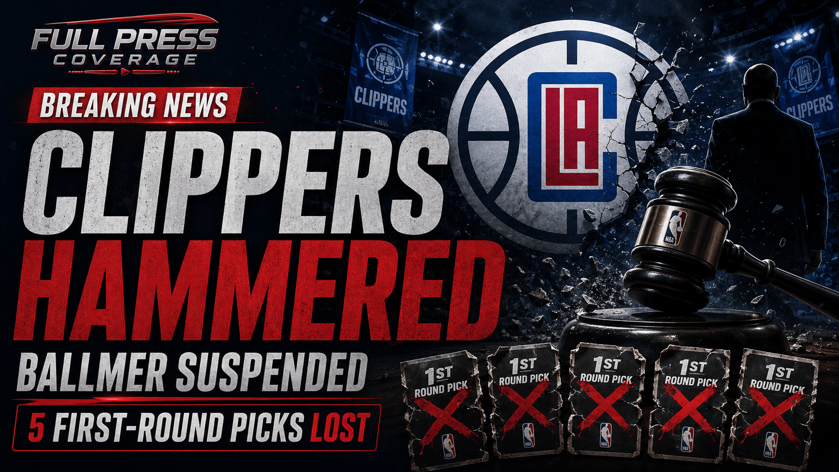 NBA Drops the Hammer on Clippers: Ballmer Suspended, Five First-Round Picks Stripped