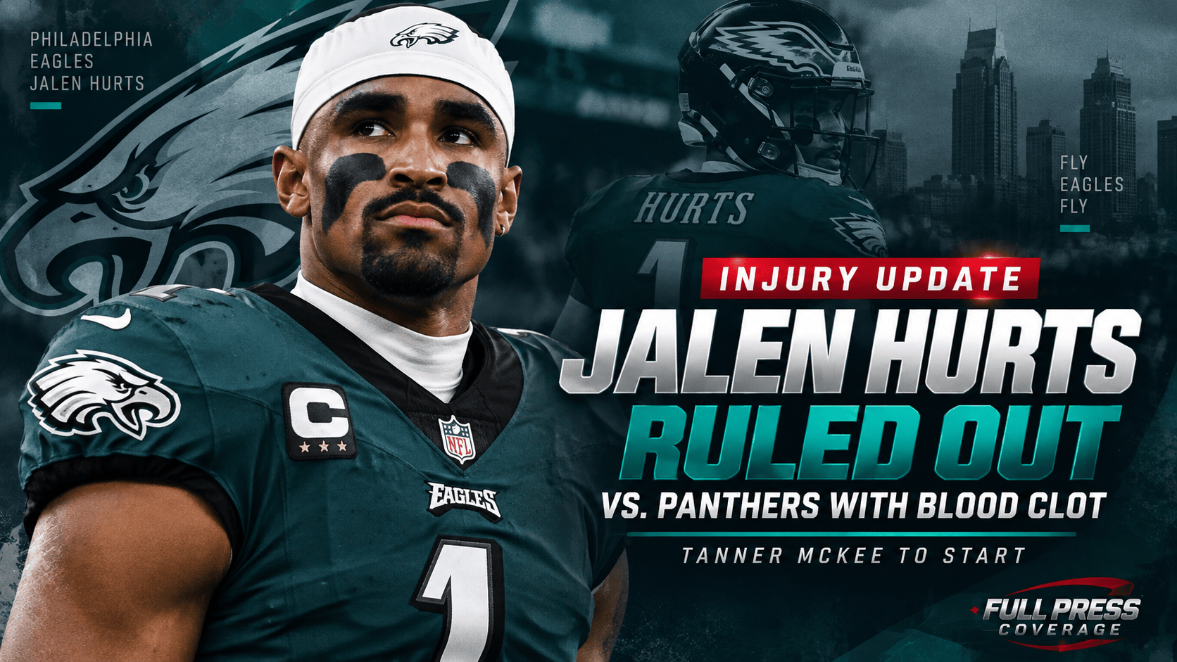 Jalen Hurts Injury Update: Eagles QB Ruled Out vs. Panthers With Blood Clot