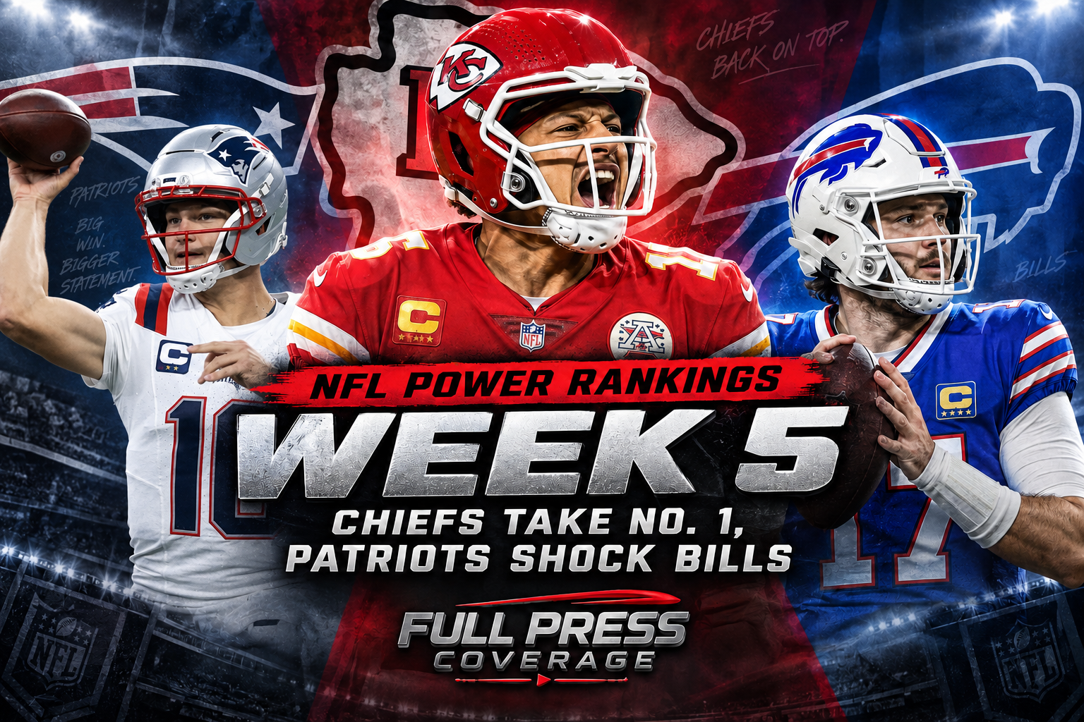 NFL Power Rankings Week 5: Chiefs Take No. 1, Patriots Shock Bills