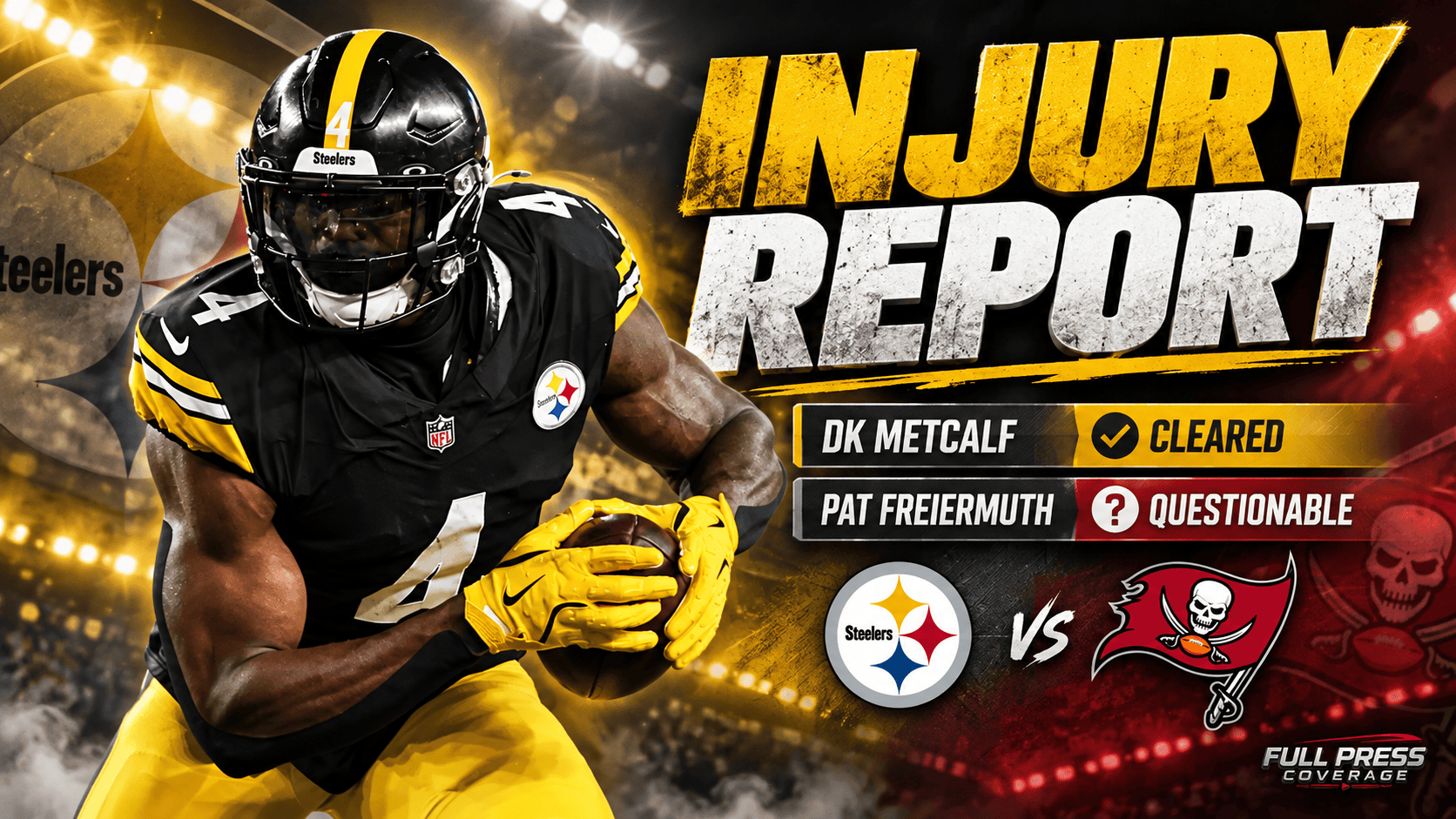 Steelers Injury Report: DK Metcalf Cleared, Pat Freiermuth Questionable vs. Buccaneers