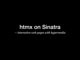Htmx On Sinatra Fullstack