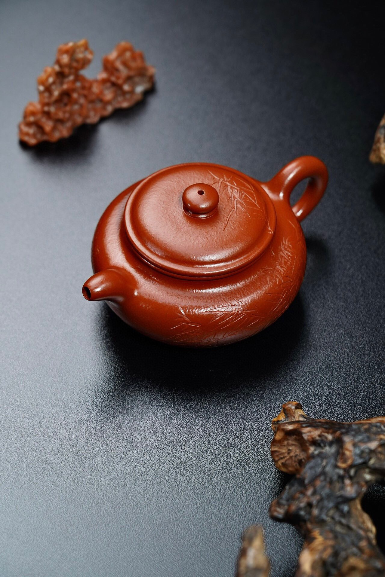 座有兰言·仿古·全手工·240cc 原矿30目粗砂老朱泥水色油润泡养后