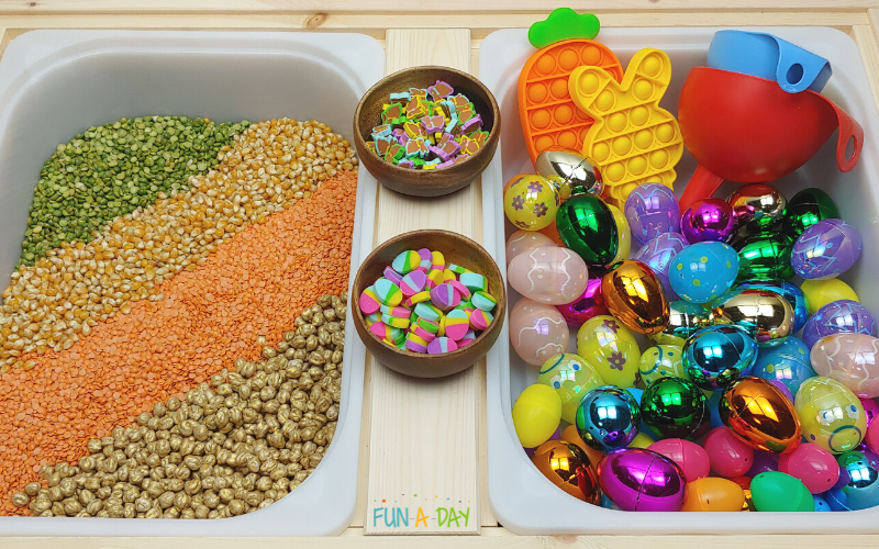 Easter messy play using materials you already have