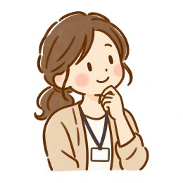考えるケアマネジャーのイラスト