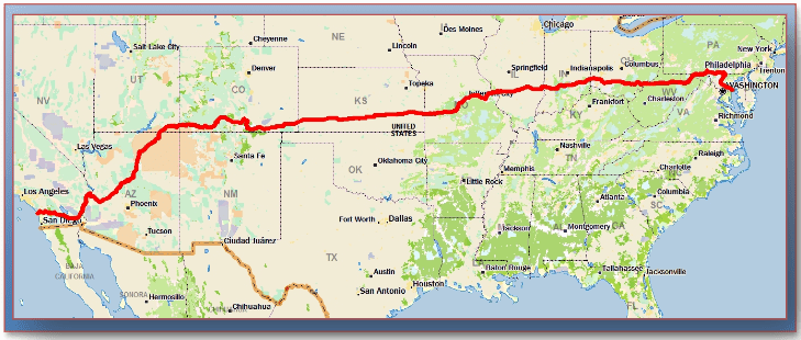 RaceAcrossAmerica map