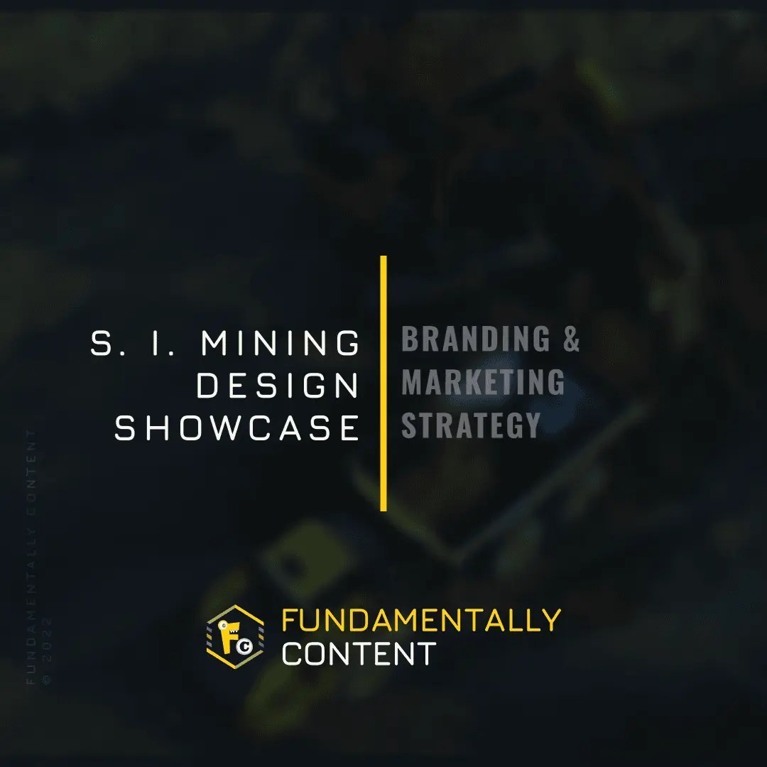 A thumbnail for a video design showcase for S. I. Mining's branding project by Fundamentally Content.