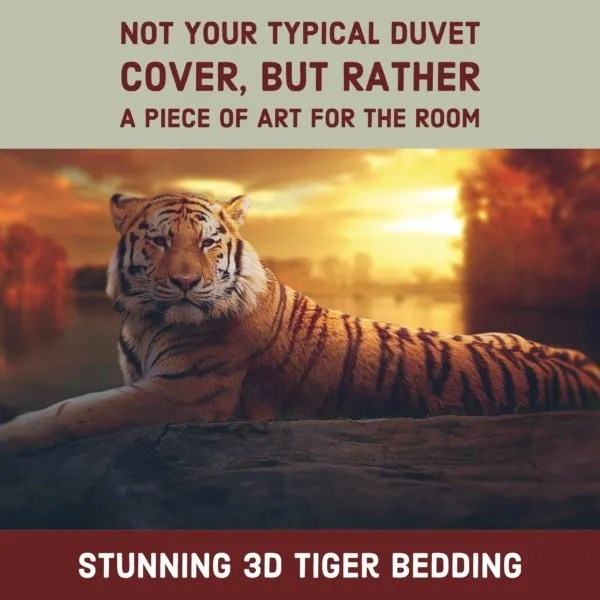 3D Tiger Duvet Bedding Set