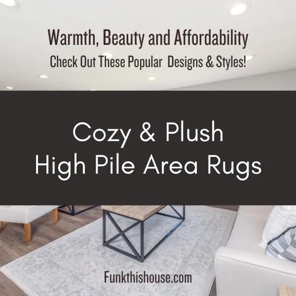 Gorgeous, cozy, plush high pile area rugs. Various design, styles and prices.