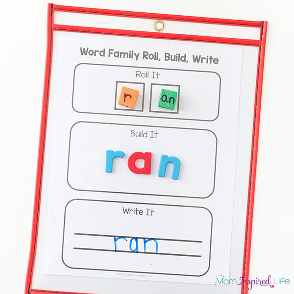 You can print this list by . Teaching Word Families With Roll Build And Write Mats