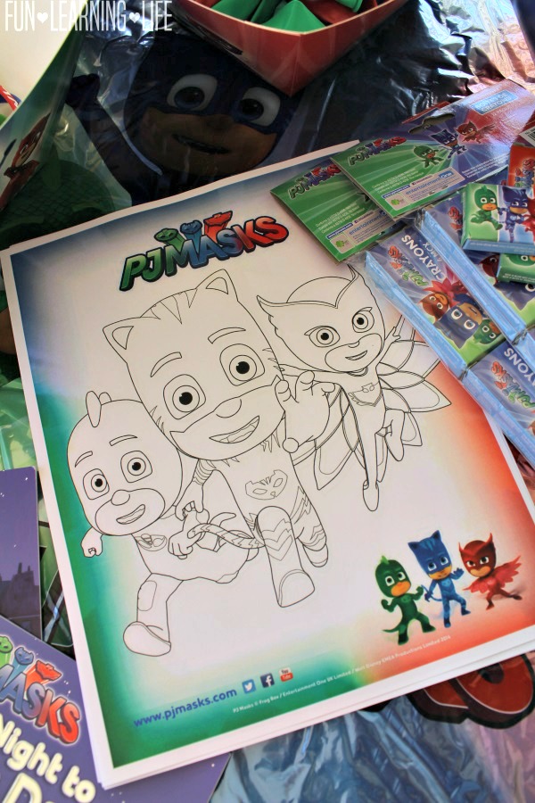 pj masks goody bags idea and printable coloring sheet fun learning life