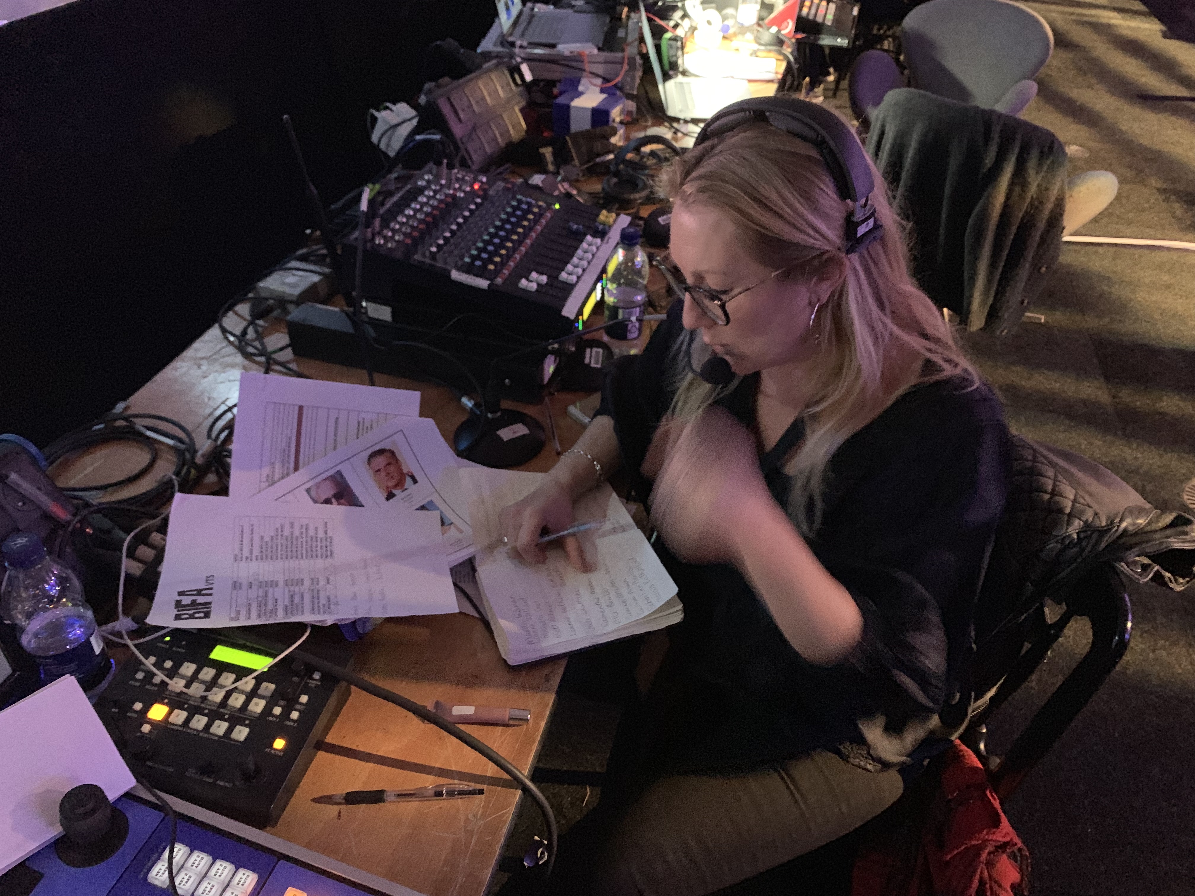 Funny Hands producer Keri rehearsing on the BIFA Awards