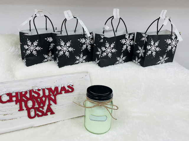 Bath Salts wrapped and and green bath salts in front