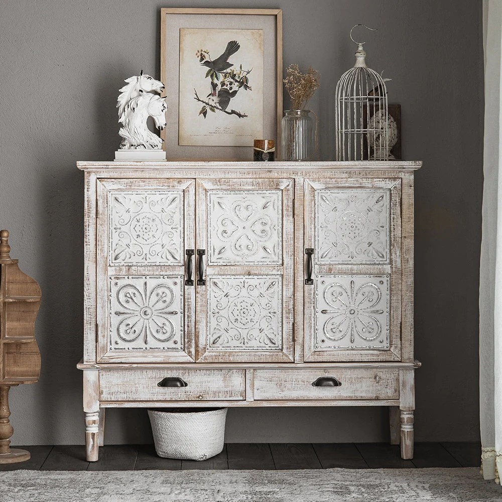 Artistic Surface Distressed White Sideboard Artistic Surface Distressed White Sideboard