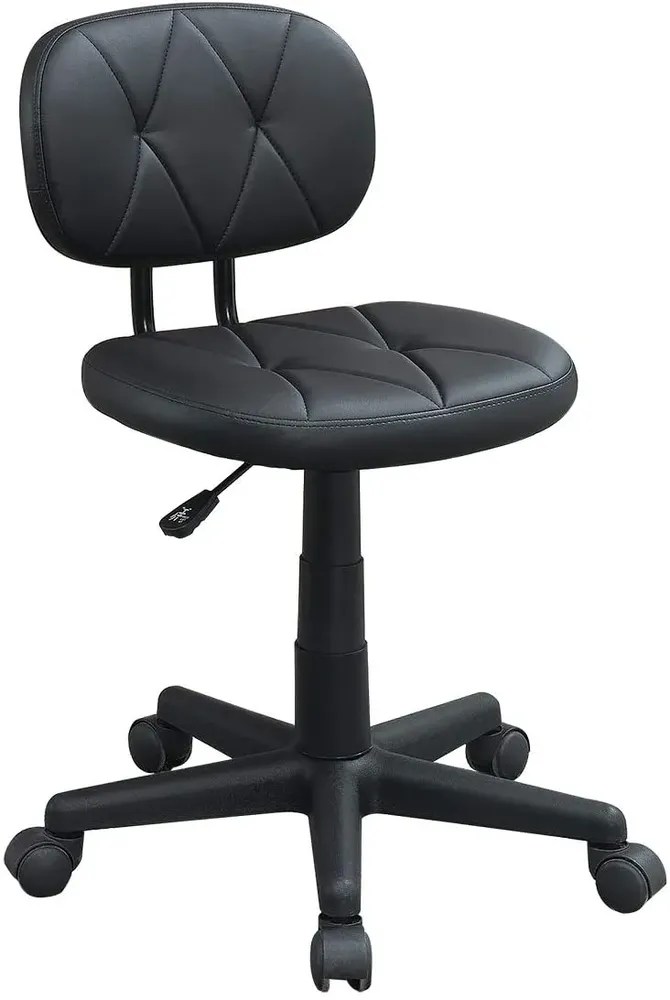 Modern Black Tufted Office Chair with Wheels FurniHQ
