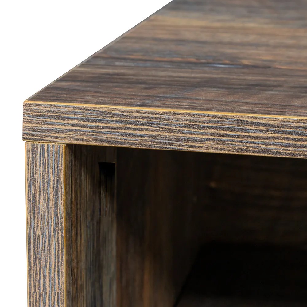 Mid-Century Modern Wooden TV Console with Storage Space, Espresso - FurniHQ