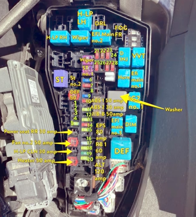2009 toyota camry headlight relay location