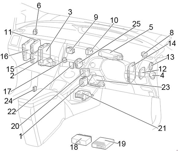 Fuse box diagram toyota prius 30 and relay with assignment and location