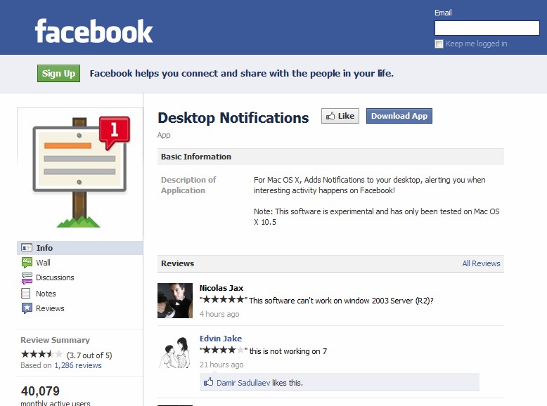 Facebook Notif Facebook registers Notifier and SSL domains for new notification ...