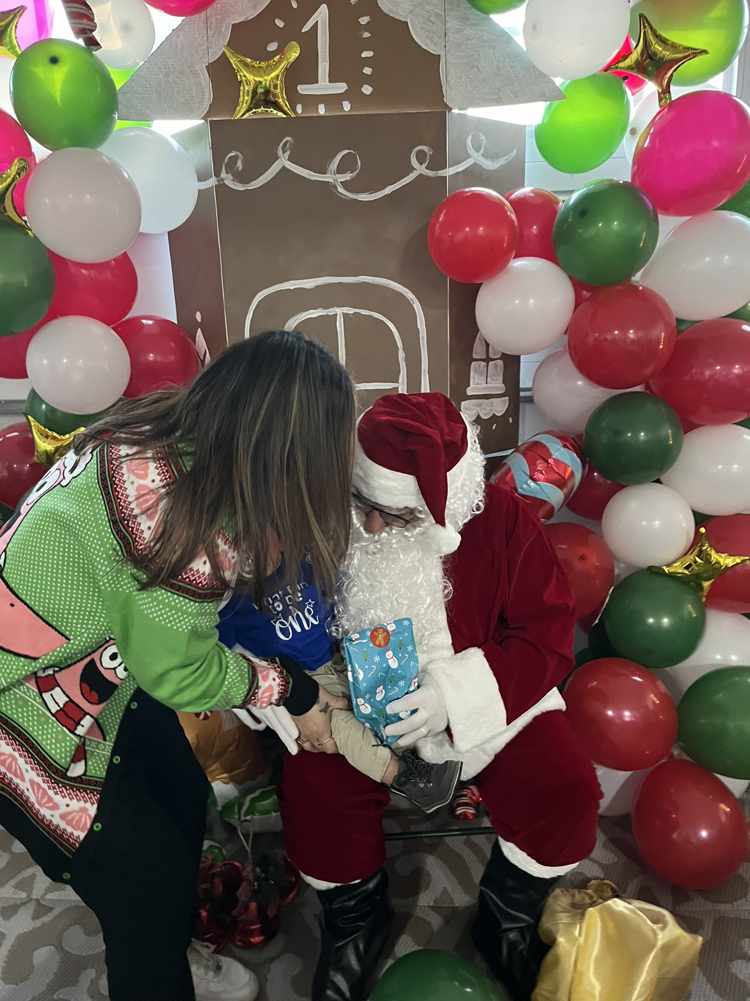 santa giving a gift