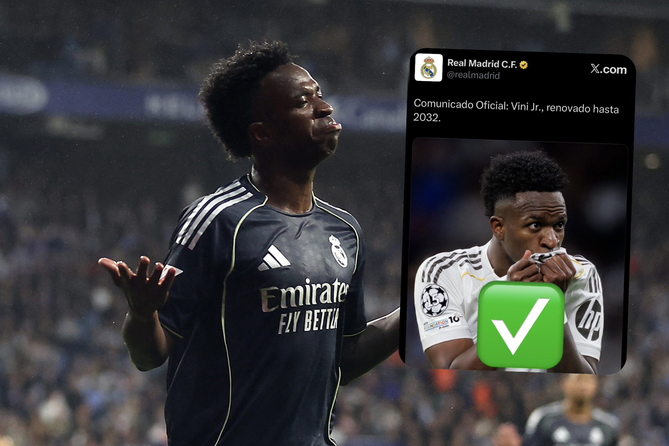 OFICIAL: Vinícius Jr. renueva con el Madrid hasta 2032