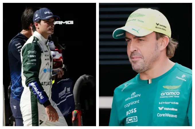 Luego de la mala presentación de los pilotos en la inauguración del MADRING de F1, Carlos Sainz y Fernando Alonso se acusaron mutuamente por el choque en la pista. //Foto: AP