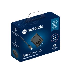 CHARGEUR MURAL MOTOROLA 30 W AVEC CÂBLE C2C 1 M/3,3 PI INCLUS - NOIR