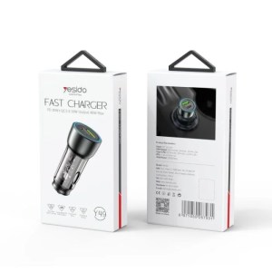 Transparent Shell Car Charger | PD 33W Type-C + QC 30W USB 2 Ports Fast Charging Car Charger