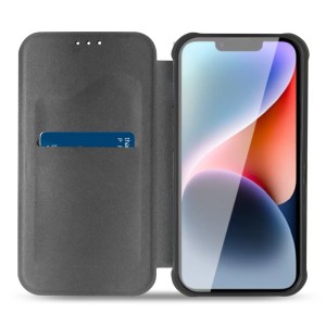 Étui portefeuille magnétique en cuir pour Apple iPhone 15