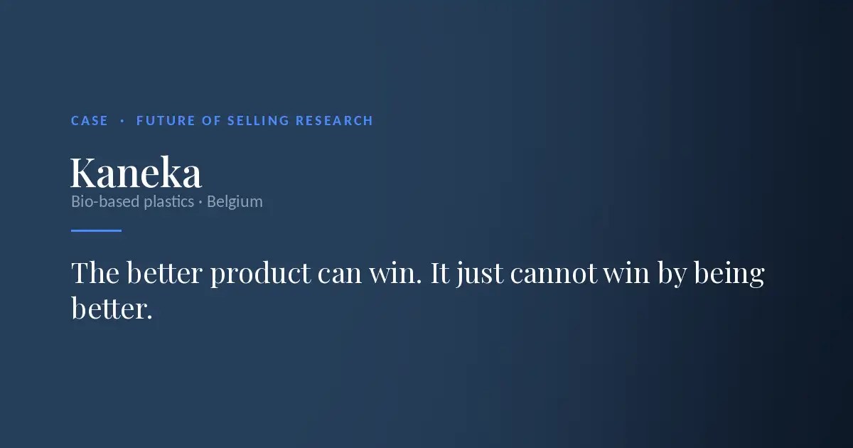 Kaneka case — The better product can win. It just cannot win by being better.