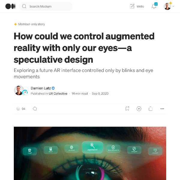 Link to Medium article about blink-controlled AR lenses