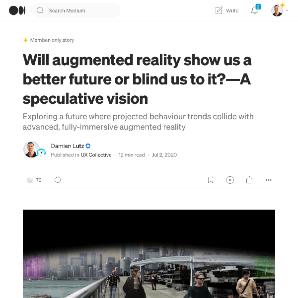 Link to Medium article about how advanced MR may impact our lives