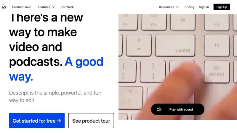 Descript Ai Tool Details Features - Premium Gradient Background Gallery - Full HD
