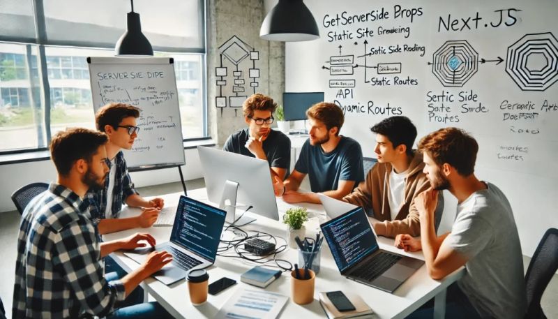 How To Build A Server Side App With Next Js Guide - High Quality Minimal Illustration - Retina