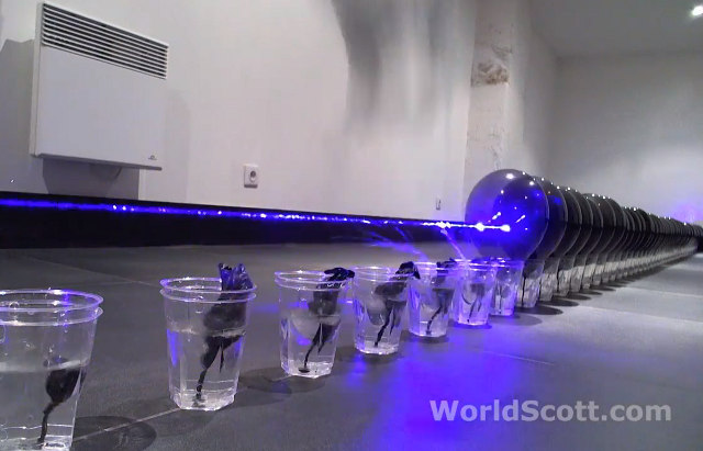 Watch A Repurposed Blu Ray Laser Bust 100 Balloons In One