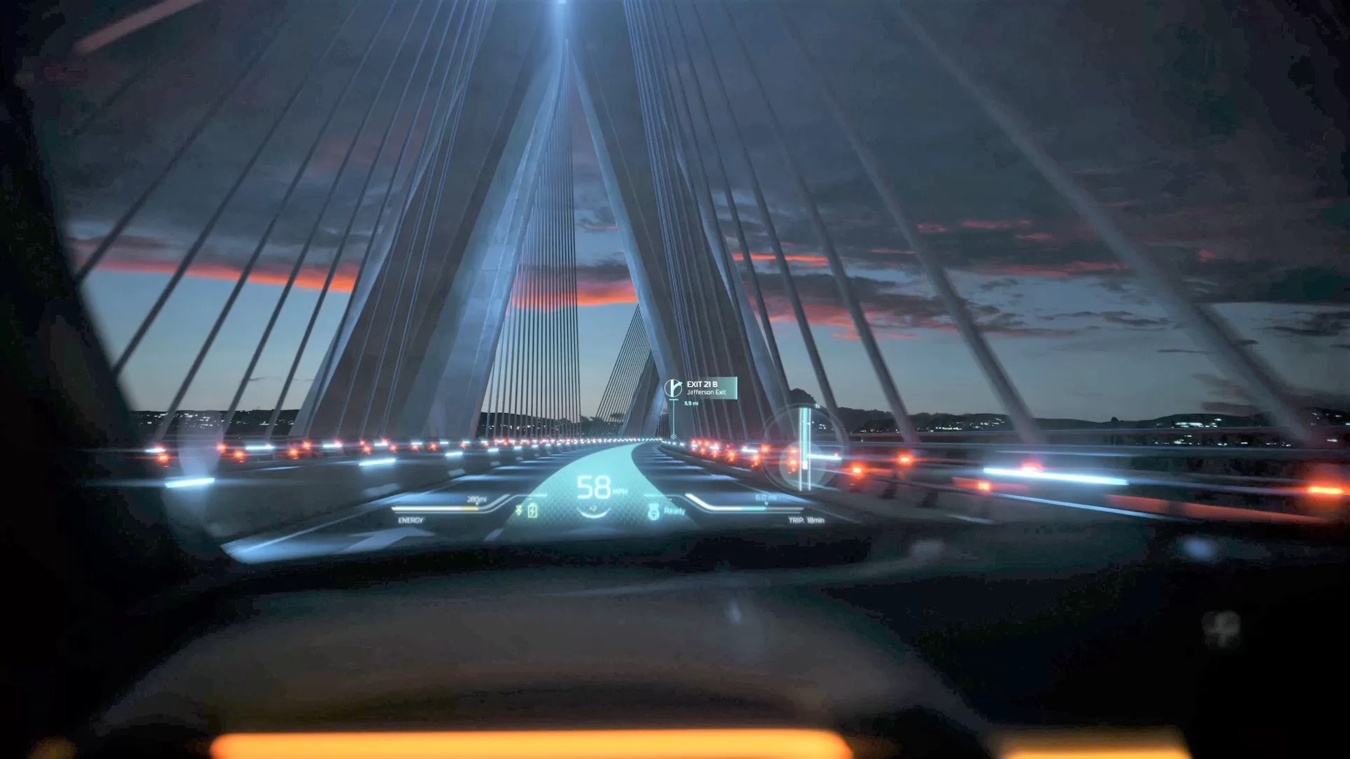 Ram 1500 Revolution BEV Concept pickup AR HUD.