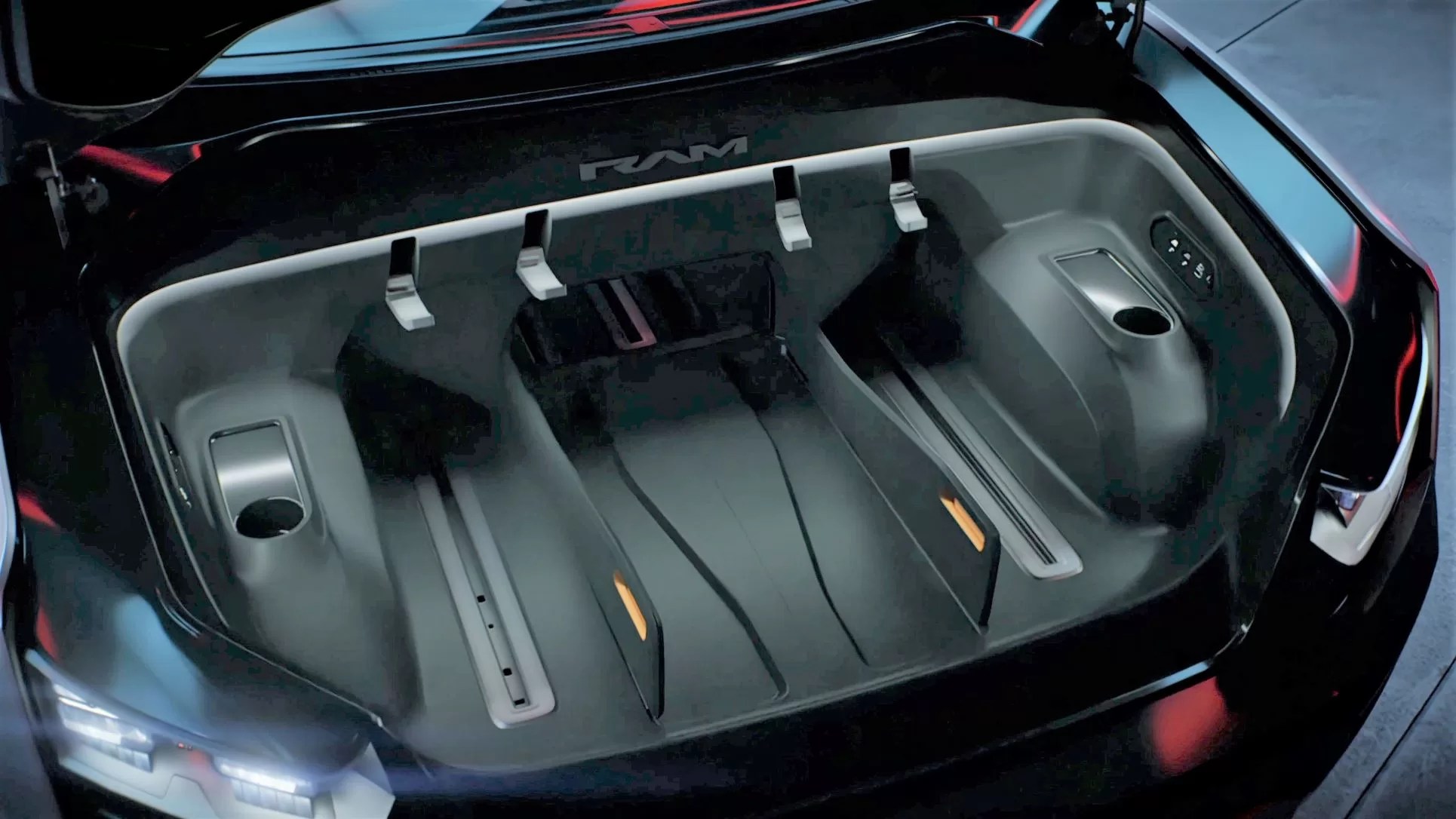 Ram 1500 Revolution BEV Concept pickup frunk.