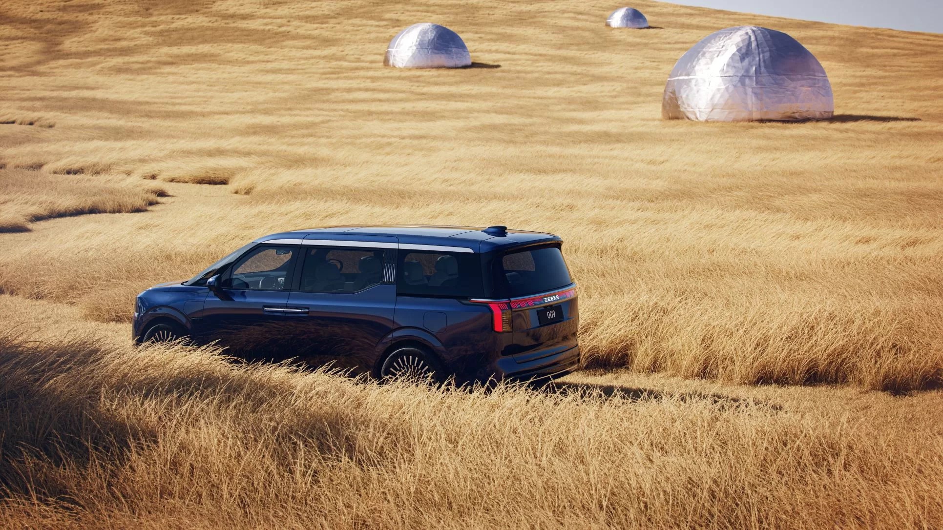 Zeekr 009 MPV in the field.