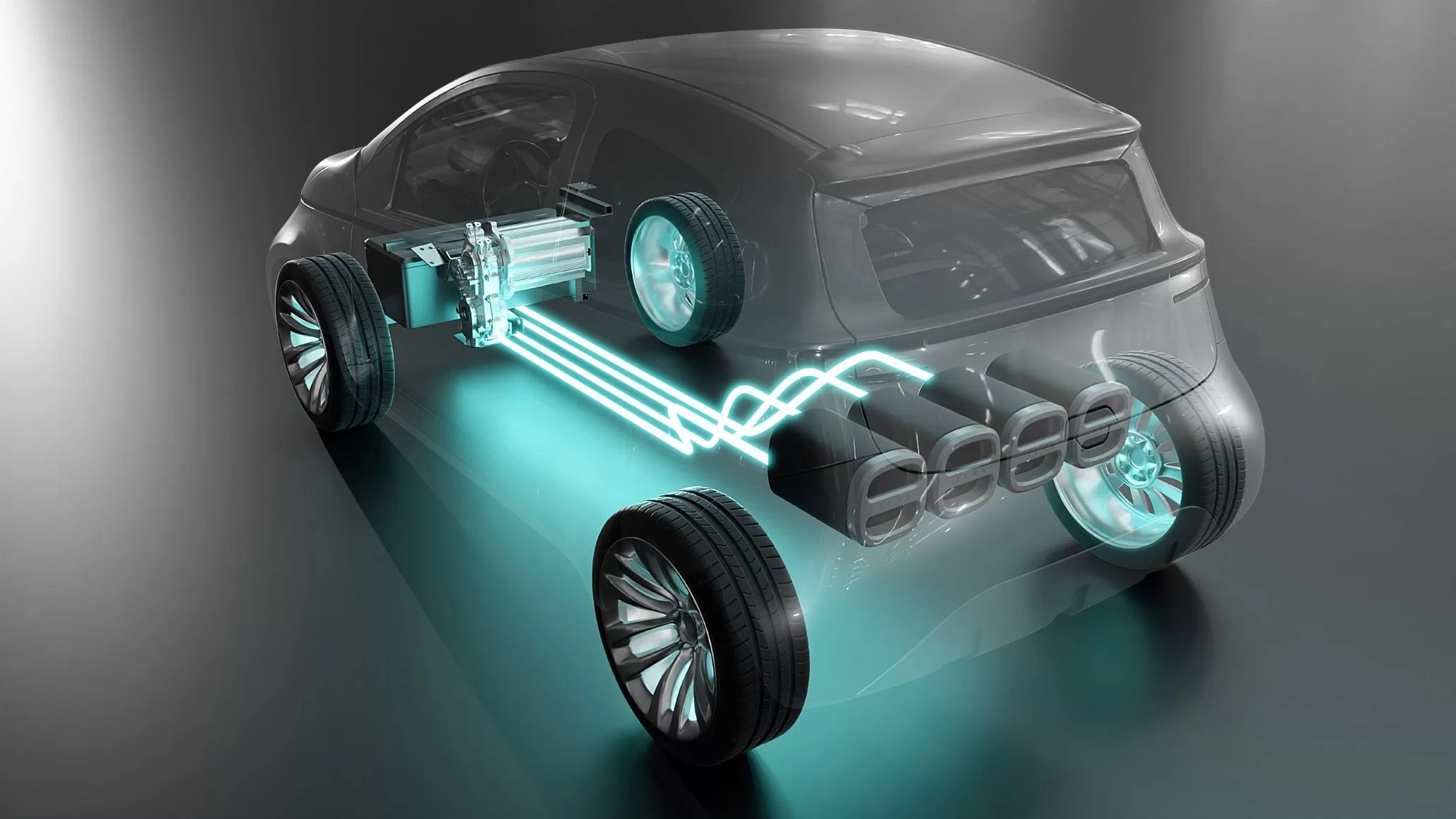 Tera MiracleONE electric powertrain and batteries.