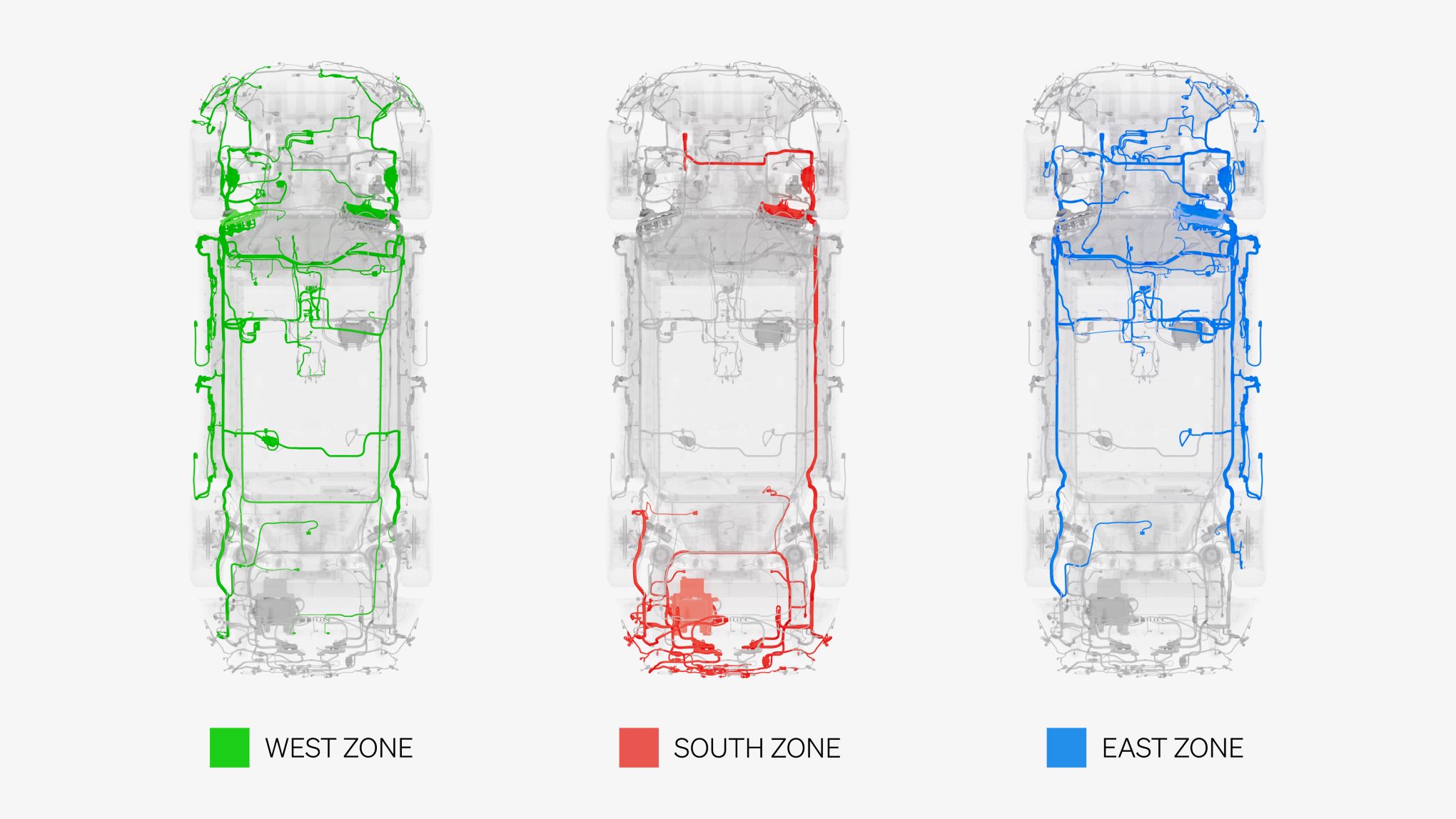 Rivian R1 zonal electrical architecture.