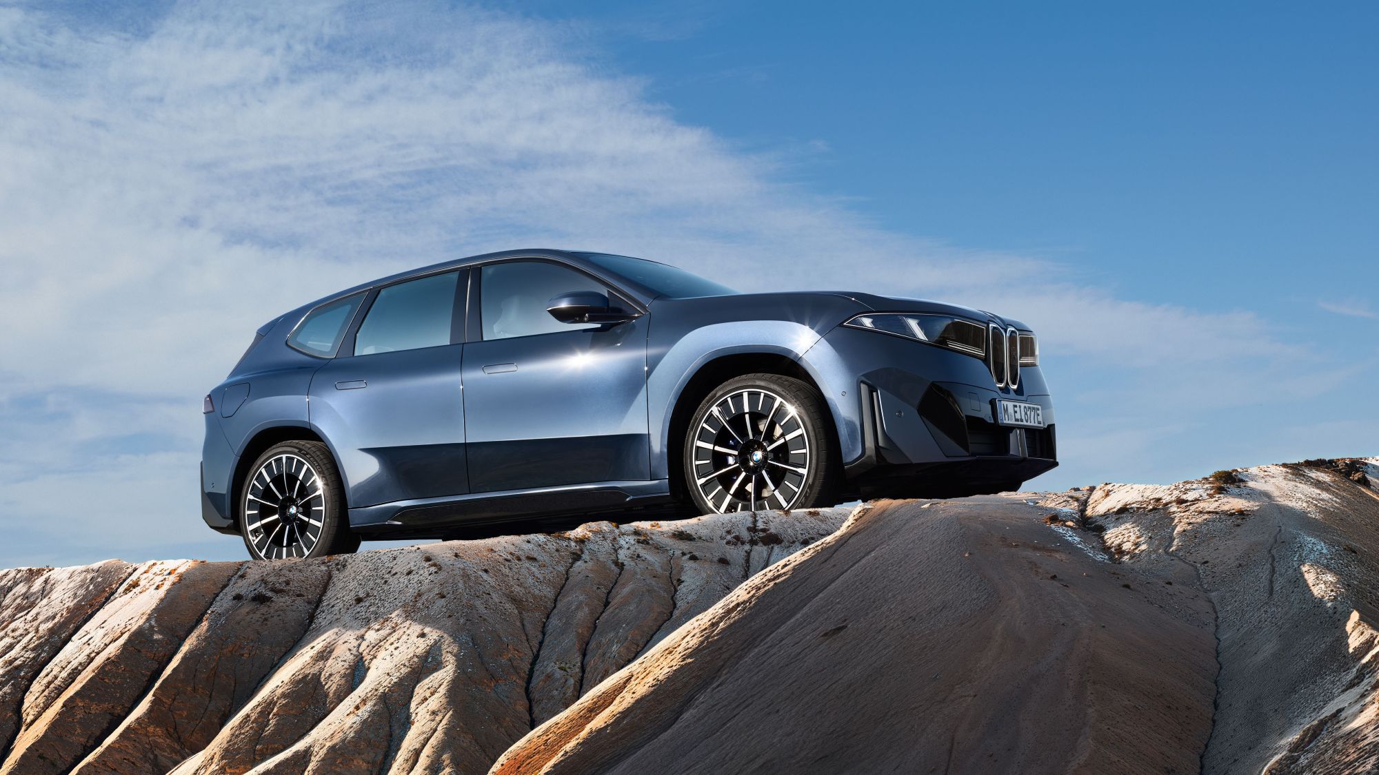 BMW iX3 front side from below.