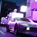 Hyundai Ioniq Concept Three front side in a pixel virtual world.