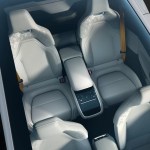 Polestar 5 rear seating through panoramic roof.